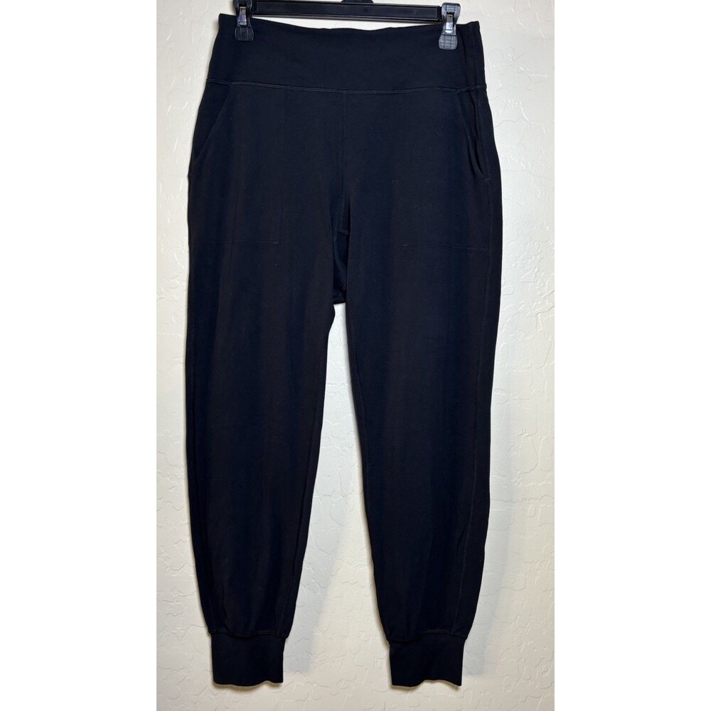 Lululemon Black Jogger Pants Womens 10 High Rise Side Pockets Athletic Yoga